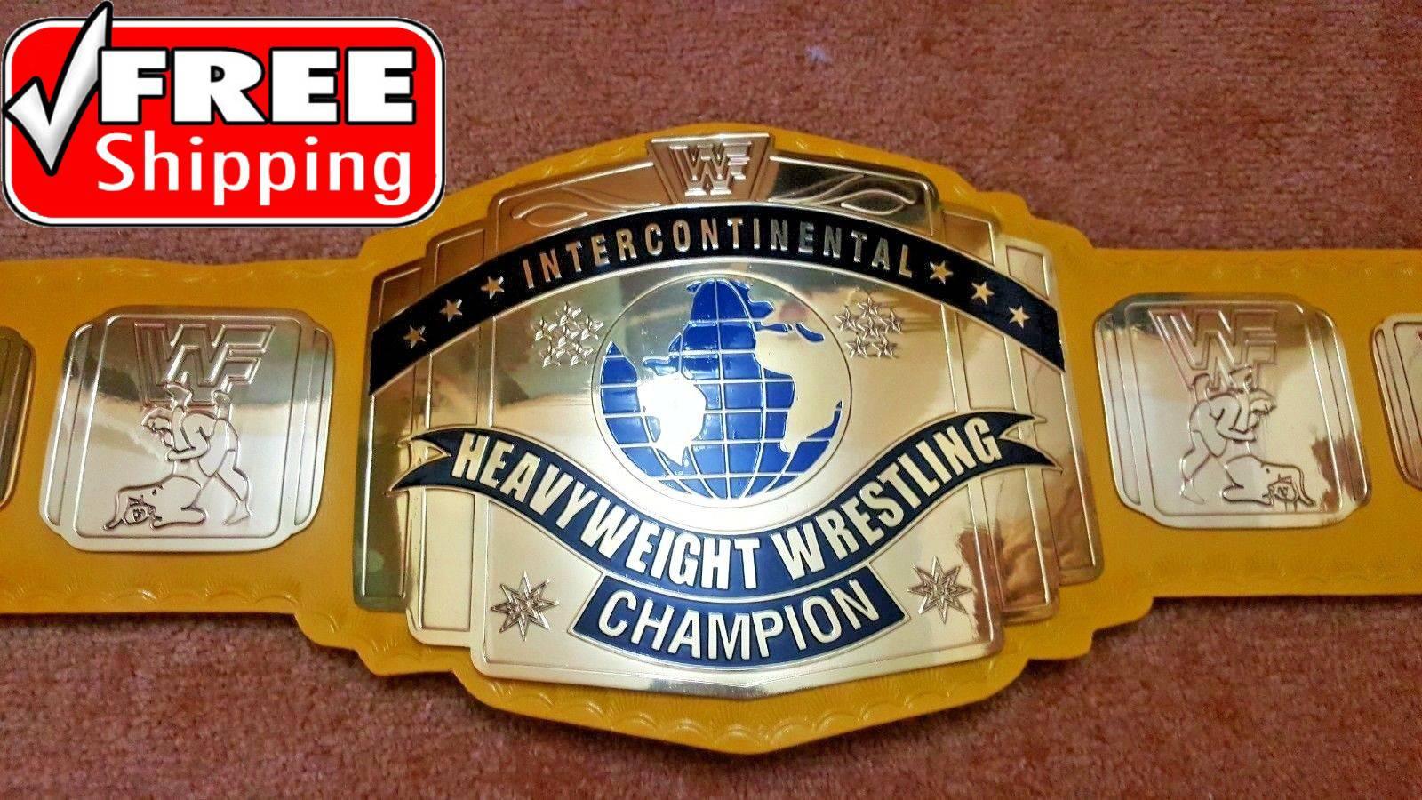 WWF INTERCONTINENTAL YELLOW Brass Championship Belt Ultra Power